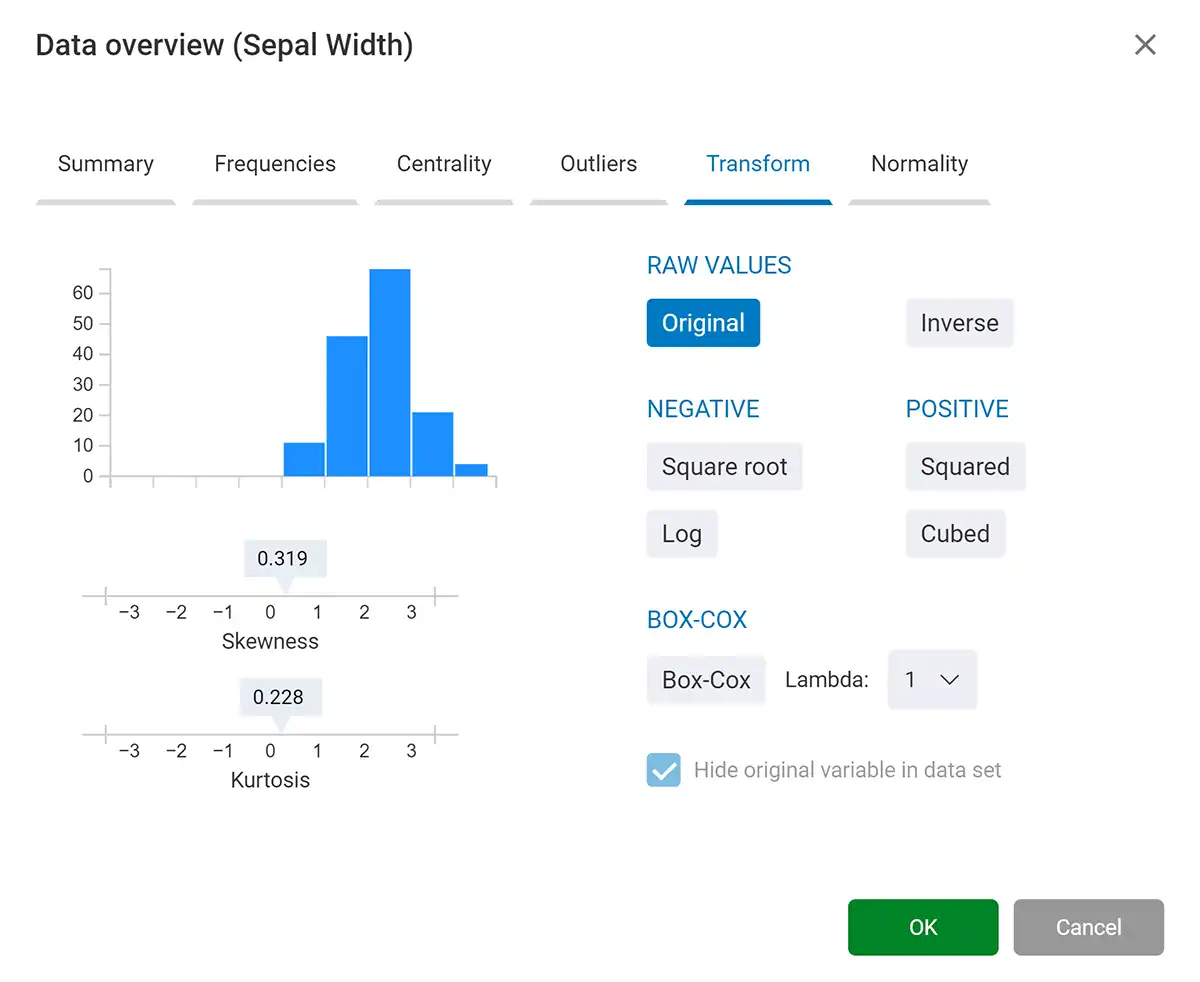 Experiment with data transforming with live previews